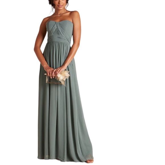 Birdy Grey Sweetheart Strapless Pleated Christina Convertible Dress Small NWT - Picture 1 of 6